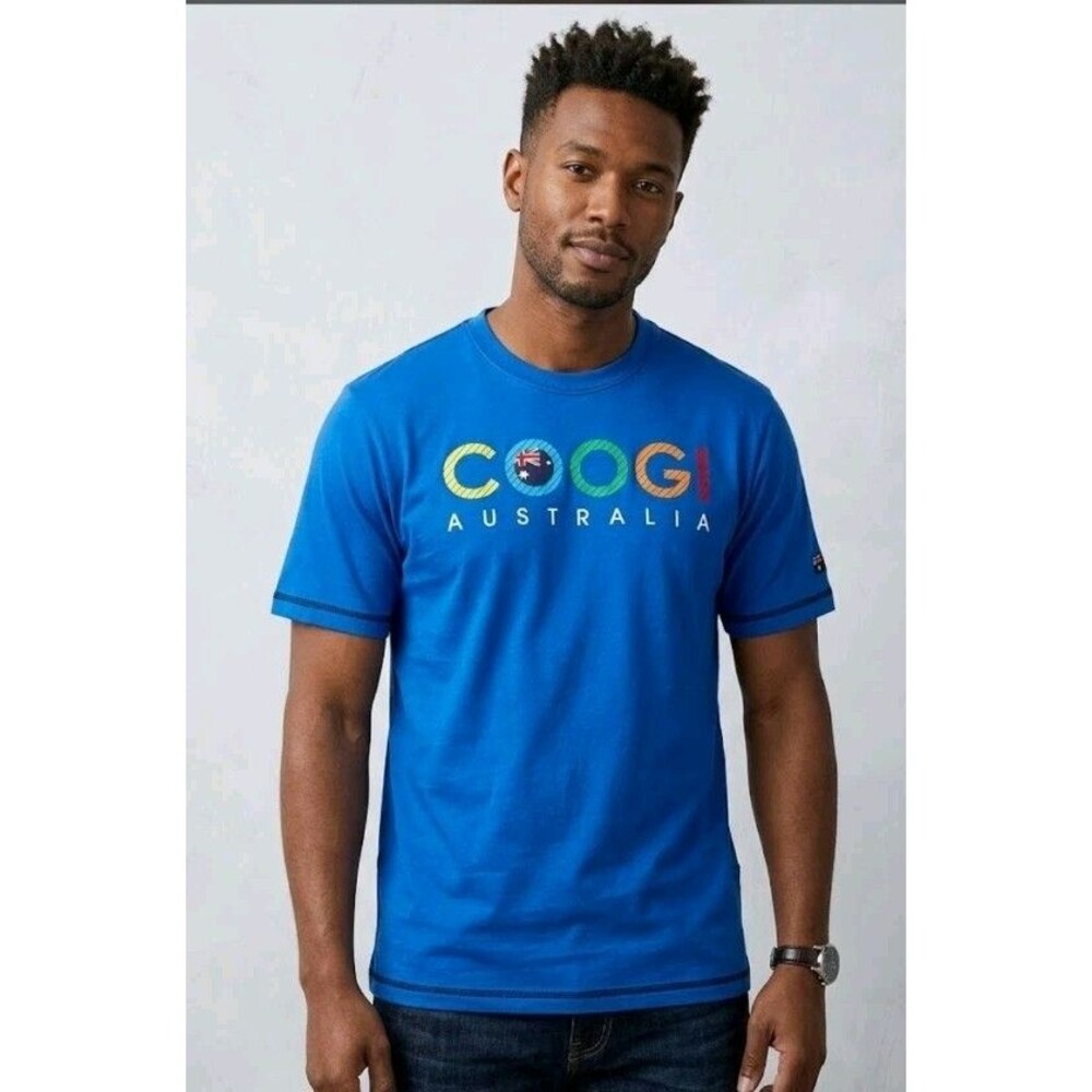 COOGI T-Shirt XL Blue COOGI Australia Embroidered Short Sleeve 100% Cotton